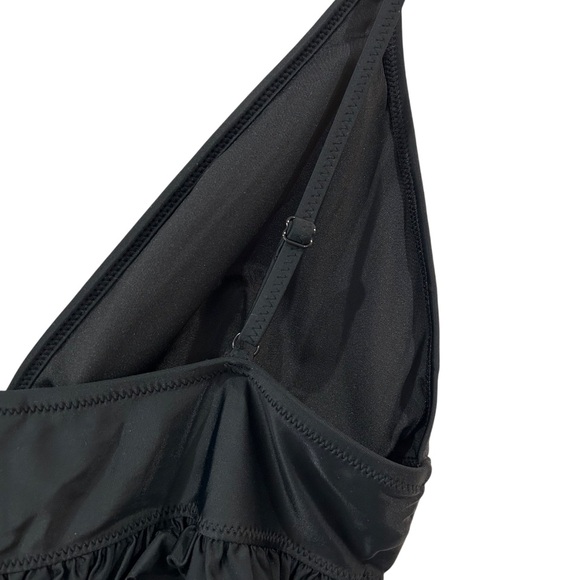 NWT J. Crew Ruffle Plunge One Piece Swimsuit 16 black beach swim vacation - Picture 8 of 12